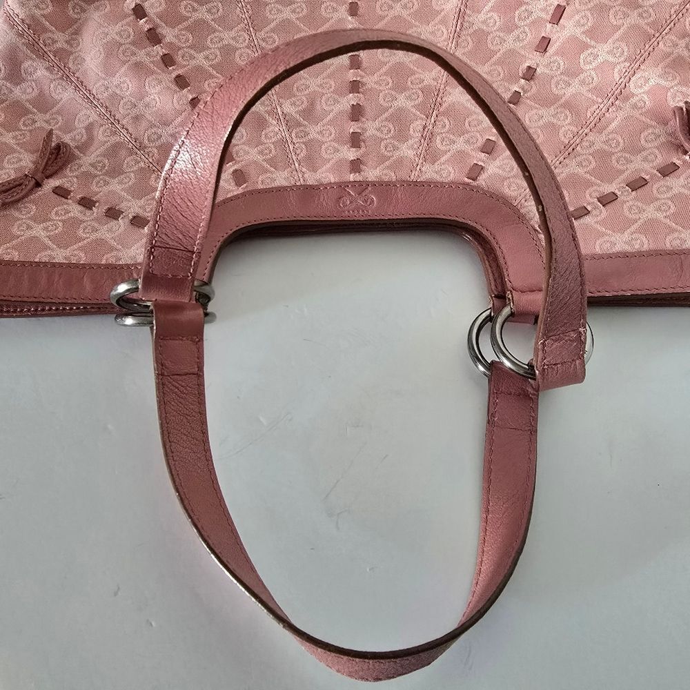 Anya Hindmarch Pink Bow Canvas and Leather Tote Bag - Picture 10 of 16